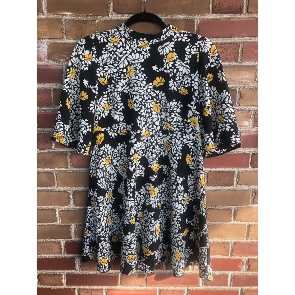 Zara mock neck babydoll dress